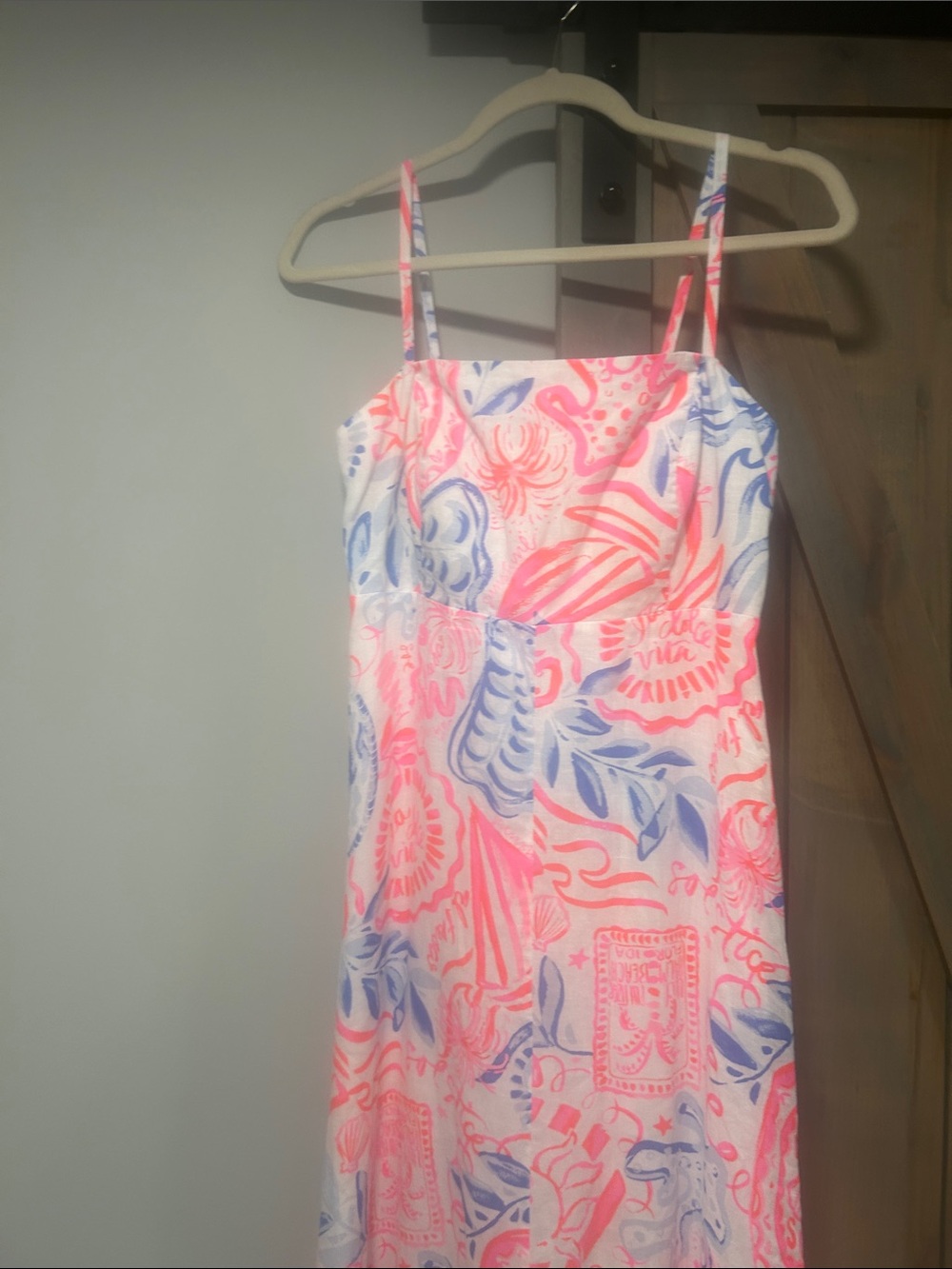 Lilly Pulitzer Pink & Blue Floral Midi Sundress